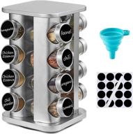 🔥 maximize kitchen efficiency with the defway stainless steel spice rack organizer - 16 jars & labels included! logo