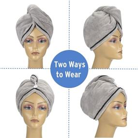 img 1 attached to AmazerBath Microfiber Hair Towel Wrap, Pack of 3 - Super Absorbent Hair Turbans for Women with Wet Hair, No Frizz - 26 x 10 Inches Quick Dry Hair Towels Cap for Drying Curly, Long, and Thick Hair