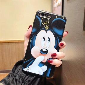 img 3 attached to HikerClub Galaxy Note8 Case - Minnie Mickey Mouse Cartoon Case Soft Silicone TPU Shockproof Case With Phone Holder Stand And Detachable Long Lanyard For Girls Boys (Dark Blue