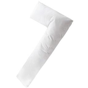 img 2 attached to 🌙 Hypoallergenic Premium Total Body L Shaped Long Pillow with Zippered Cover for Side Sleepers, Pregnancy Support - White | Cheer Collection