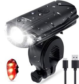 img 4 attached to 🚲 N N.ORANIE High Visibility 700 Lumens Bike Lights Set (Front & Rear) - Rechargeable, LED Headlamp Flashlight (300 Lumens) - USB Rechargeable, Ultra Bright Bike Tail Light (10 Lumens) - USB Rechargeable