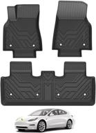 🚗 custom fit t tgbros car floor mats for tesla model y 2020-2021 - all-weather, non-slip, odourless liners logo