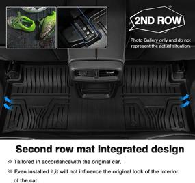 img 1 attached to 🚗 Custom Fit T TGBROS Car Floor Mats for Tesla Model Y 2020-2021 - All-Weather, Non-Slip, Odourless Liners