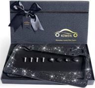 💎 bling license plate frames: handcrafted crystal rhinestone frame set with high-end ribbon gift box - premium stainless steel license plate frames for women - perfect for parties, birthdays, and christmas gifts (2 pack) logo