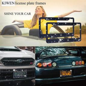 img 2 attached to 💎 Bling License Plate Frames: Handcrafted Crystal Rhinestone Frame Set with High-End Ribbon Gift Box - Premium Stainless Steel License Plate Frames for Women - Perfect for Parties, Birthdays, and Christmas Gifts (2 Pack)