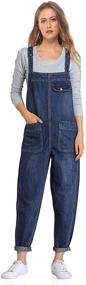 img 4 attached to Medium Women's Casual Overalls from Soojun - Convenient and Stylish Women's Clothing