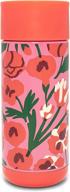 🌸 ban.do insulated coffee mug, las flores - 16 ounce pink/red floral stainless steel travel cup with lid логотип