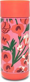 img 4 attached to 🌸 ban.do Insulated Coffee Mug, Las Flores - 16 Ounce Pink/Red Floral Stainless Steel Travel Cup with Lid