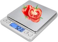 🥄 high-precision sensor digital kitchen food scale - 0.1g precision, 0.1g/3kg, stainless steel lcd display (aaa battery, silver) logo