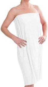 img 4 attached to 🛀 DII Women's Adjustable Shower Wrap with Velcro - Versatile 55.5x32.5 Inch, Pack of 1, White Terry: The Perfect Bath Accessory