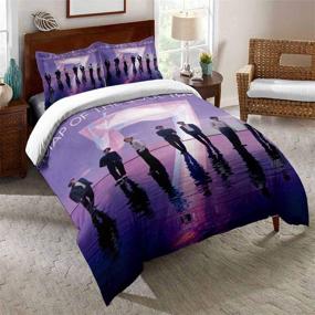 img 3 attached to 🛏️ Premium Kpop BTS Duvet Cover Set: Map of The Soul Bedding in Ultra Soft Quilted Design - Queen Size Comforter Cover with 2 Pillow Shams
