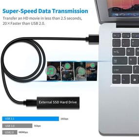 img 3 attached to ⚡ LDLrui USB C кабель 3.1 Gen 2 - Быстрая зарядка & Синхронизация данных 10Gbps для MacBook, Galaxy S20, Samsung T7, Портативный SSD, Oculus Quest, Android Auto и другие - 1FT, Черный.