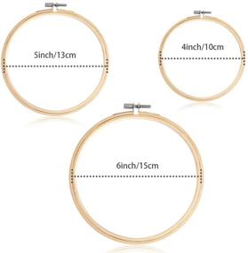 img 2 attached to 🧵 Caydo 12-Piece Assorted Sizes Bamboo Embroidery Hoops Set - 4in, 5in, 6in - Ideal for DIY Art Craft, Cross Stitch, and Sewing Projects