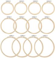 🧵 caydo 12-piece assorted sizes bamboo embroidery hoops set - 4in, 5in, 6in - ideal for diy art craft, cross stitch, and sewing projects logo