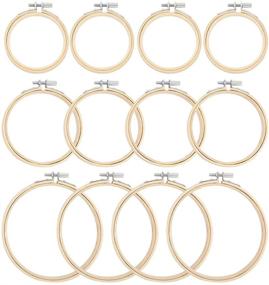 img 4 attached to 🧵 Caydo 12-Piece Assorted Sizes Bamboo Embroidery Hoops Set - 4in, 5in, 6in - Ideal for DIY Art Craft, Cross Stitch, and Sewing Projects