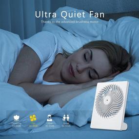 img 1 attached to 🌬️ Geeutie Mini Personal Fan: USB Table Fan with 3 Adjustable Speeds, Quiet Operation, Aromatherapy Design, Rechargeable Battery for 6-Hour Wireless Use - Perfect for Home Office, Dorm, and Outdoor Activities