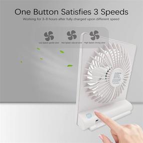 img 3 attached to 🌬️ Geeutie Mini Personal Fan: USB Table Fan with 3 Adjustable Speeds, Quiet Operation, Aromatherapy Design, Rechargeable Battery for 6-Hour Wireless Use - Perfect for Home Office, Dorm, and Outdoor Activities