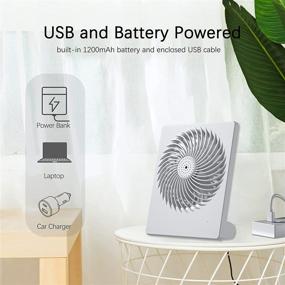 img 2 attached to 🌬️ Geeutie Mini Personal Fan: USB Table Fan with 3 Adjustable Speeds, Quiet Operation, Aromatherapy Design, Rechargeable Battery for 6-Hour Wireless Use - Perfect for Home Office, Dorm, and Outdoor Activities