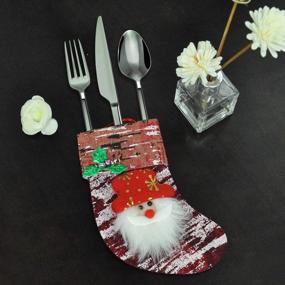 img 1 attached to 🧦 12 Pack of 6” Mini Christmas Stockings with Holly Berries Trim - Assorted Designs for Christmas Tree Decoration, Party Favors, and Holiday Season Supplies by JOYIN