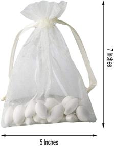 img 1 attached to Wedding Venue Shop: Ivory Organza Drawstring Favor Bags, Pack of 10 (5x7 inches)