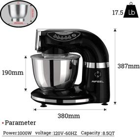 img 1 attached to 🍪 Aifeel 800W Stand Mixer, 8.5QT Bowl, 7-in-1 Multifunctional Kitchen Mixer with Dough Hook, Whisk, Beater, Meat Grinder, Pasta & Cookie Maker - Black