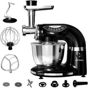 img 4 attached to 🍪 Aifeel 800W Stand Mixer, 8.5QT Bowl, 7-in-1 Multifunctional Kitchen Mixer with Dough Hook, Whisk, Beater, Meat Grinder, Pasta & Cookie Maker - Black