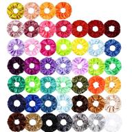 🎀 zzicen silk scrunchies - 46 beautiful colors for women and girls - hair elastics hair bands ties logo