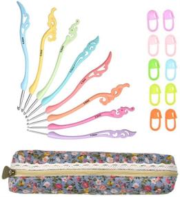 img 4 attached to 🧶 19-Piece Katech Crochet Hooks Kit with Knitting Accessories, Assorted Sizes (2.5mm-6.0mm) – Retro Fancy Crochet Needles with Ergonomic Handle for Smooth Knitting – Perfect Set for Socks, Hats, and Sweaters