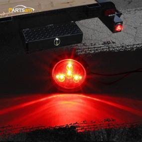 img 3 attached to 🚛 Partsam 2Pcs 2 Inch Round Red LED Side Marker and Clearance Lights with Smoke Lens for Trailer Truck, Submersible - Includes Grommet and Pigtails - 12V Sealed LED Trailer Lights