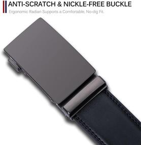 img 2 attached to 👞 Premium Leather Ratchet Belt: Stylish & Adjustable Men's Casual Accessory