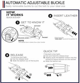 img 1 attached to 👞 Premium Leather Ratchet Belt: Stylish & Adjustable Men's Casual Accessory