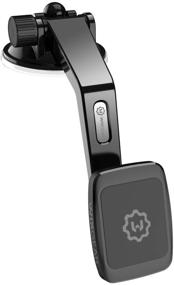 img 4 attached to WixGear Magnetic Mount: Universal Dashboard Curved Phone Car Holder with Swift-snap Technology