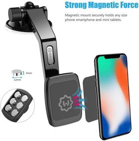 img 1 attached to WixGear Magnetic Mount: Universal Dashboard Curved Phone Car Holder with Swift-snap Technology