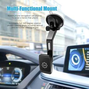 img 2 attached to WixGear Magnetic Mount: Universal Dashboard Curved Phone Car Holder with Swift-snap Technology