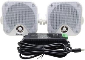 img 4 attached to Herdio 4 Inches Marine Box Bluetooth Speakers - Powerful 100 Watt Waterproof Stereo Sound System for Boats, Golf Carts, Jeeps, ATVs, Trucks, and More!