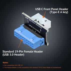 img 3 attached to 🖥️ Rivo Computer Mainboard USB 3.0 to 3.1 Type-C Front Panel Header Type-E Adapter 20-pin to 19-pin Expansion Card (Header-90°) for Improved SEO