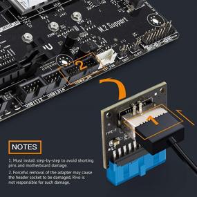 img 1 attached to 🖥️ Rivo Computer Mainboard USB 3.0 to 3.1 Type-C Front Panel Header Type-E Adapter 20-pin to 19-pin Expansion Card (Header-90°) for Improved SEO