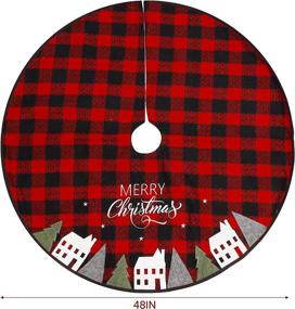img 2 attached to 🎄 Add Festive Charm to Your Christmas Tree with Juegoal 48 Inch Soft Red and Black Plaid Christmas Tree Skirt - Perfect Xmas Party Home Decor