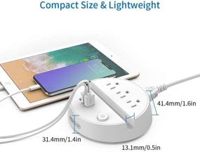 img 2 attached to 🔌 NTONPOWER ночная розетка с USB - 3 розетки 3 USB зарядных устройства, удлинительный кабель 5 футов, управление переключением, держатель для телефона/планшета - белый