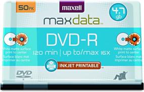 img 2 attached to 📀 Maxell MAX638022 DVD-R, 16x Speed, 4.7GB, 50 Pack Bulk Spindle - Reliable White DVD-R Media at a Great Value