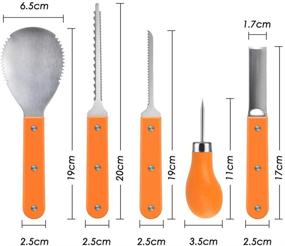 img 2 attached to 🎃 Профессиональный набор для вырезания тыквы - KATUMO 13 штук набор инструментов из нержавеющей стали для лепки на Хэллоуин