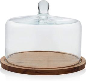 img 1 attached to 🍽️ Libbey Acaciawood Circular Glass Server