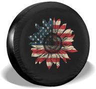 🌻 foruidea america sunflower flag 4th july patriotic spare tire cover – waterproof and dust-proof uv sun wheel tire cover, ideal for jeep, trailer, rv, suv, and various vehicles – 14 inch logo