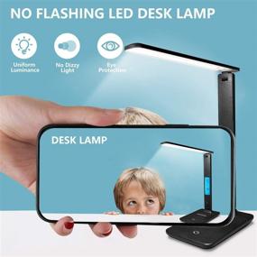 img 3 attached to 🔦 Versatile Desk Lamp with Smart Features - LED Desk Light with Clock, Alarm, Date, Temperature - Adjustable & Foldable Touch Table Lamp - 3 Dimmable Lighting Levels - Ideal for Office, Bedroom, Study (Black, TC25)