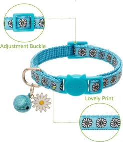 img 1 attached to 🐱 EXPAWLORER Cat Collar Set - 2 Adorable Bee & Ladybird Patterned Adjustable Breakaway Collars with Bell