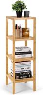 📚 hynawin 4-tier bamboo bathroom shelf tower - free standing storage organizer unit with multifunctional bookshelf & plant stand - adjustable utility shelf ideal for laundry, pantry, kitchen, and narrow spaces logo