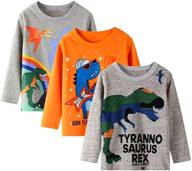 👕 hileelang toddler long sleeve crewneck t shirts: perfect boys' clothing for tops, tees & shirts! logo