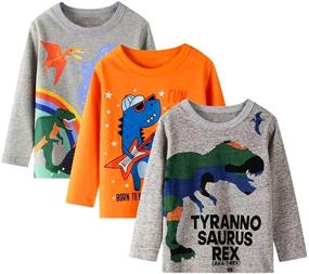 img 4 attached to 👕 HILEELANG Toddler Long Sleeve Crewneck T Shirts: Perfect Boys' Clothing for Tops, Tees & Shirts!