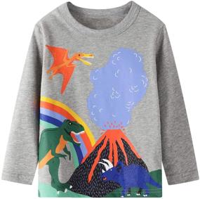 img 1 attached to 👕 HILEELANG Toddler Long Sleeve Crewneck T Shirts: Perfect Boys' Clothing for Tops, Tees & Shirts!