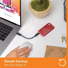 img 2 attached to 🔴 WD 1TB Мой Паспорт SSD Внешний портативный твердотельный накопитель, красный - Высокая скорость до 1,050 МБ/с, совместим с USB 3.2 Gen-2/C (USB-A для старых систем) - WDBAGF0010BRD-WESN